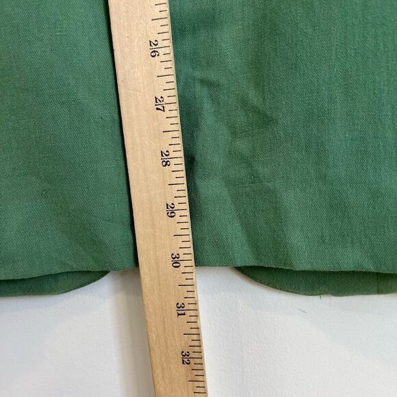 ZARA WOMEN NEW LINEN BLEND MENSWEAR STYLE BLAZER JACKET MID-GREEN 5427/754 L - Picture 9 of 15